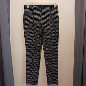 Calvin Klein Polka Dot Pants Black White Size 12 Cropped Straight Leg